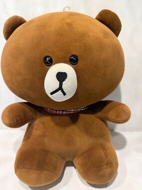BuffBunny Brown Plush Bear with Cream Face Detail